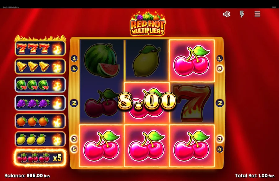 Gameplay Red Hot Multipliers