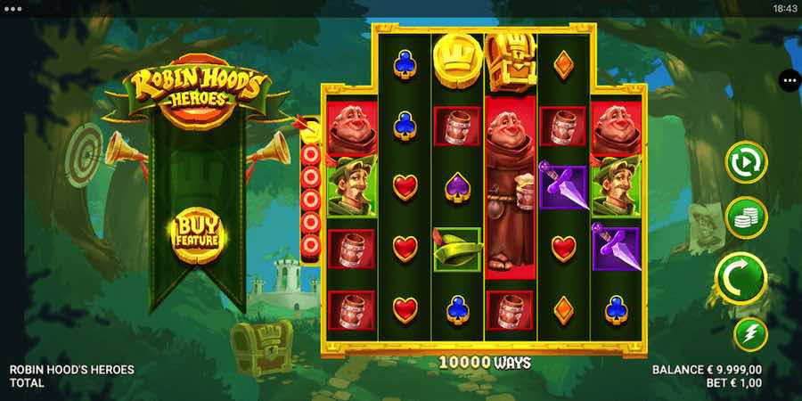 Win Up To 5,000x Your Bet Across 10,000 Paylines In Robin Hood's Heroes Online Slot From Provider Just For The Win