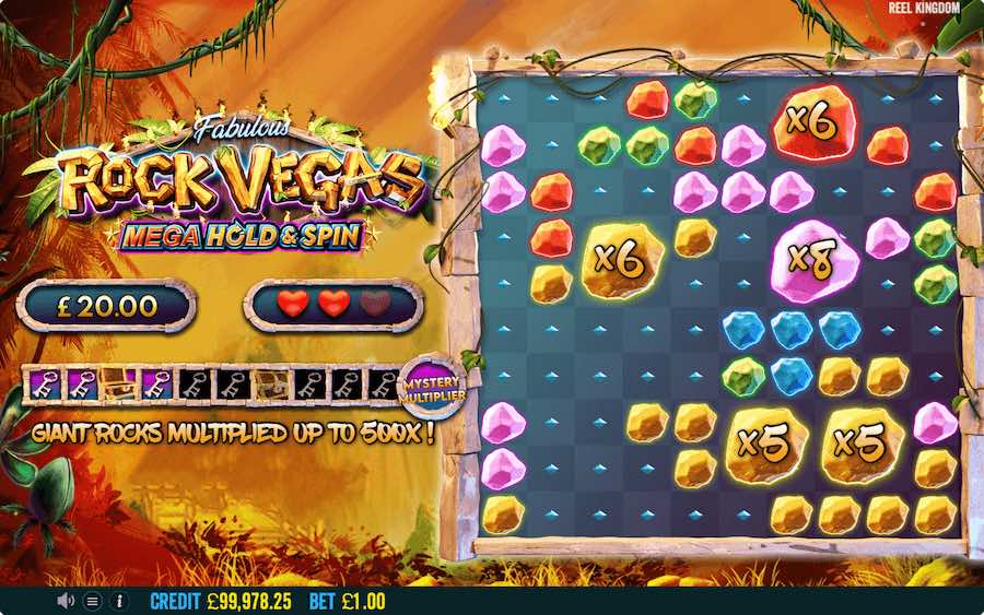 Collect Key Symbols During The Respin Feature On Rock Vegas Slot From Pragmatic Play To Win Additional Prizes