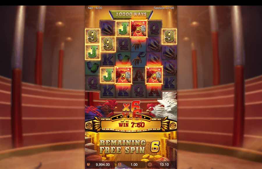 Rooster Rumble Free Spins Feature