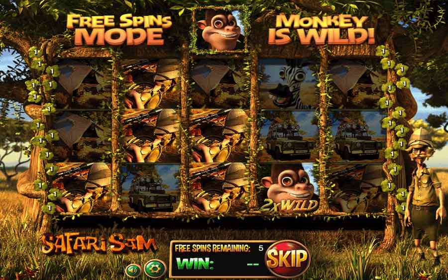 Play With 5 Reels, 30 Fixed Paylines, And Win Up To 10,000x Your Bet On Safari Sam Slot From Game Provider Betsoft