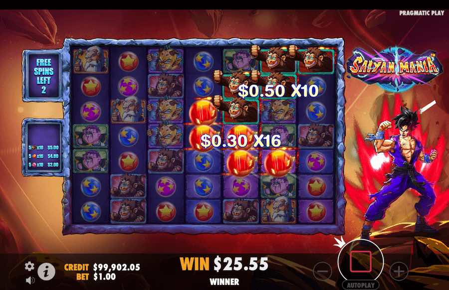 Saiyan Mania Slot Free Spins Feature