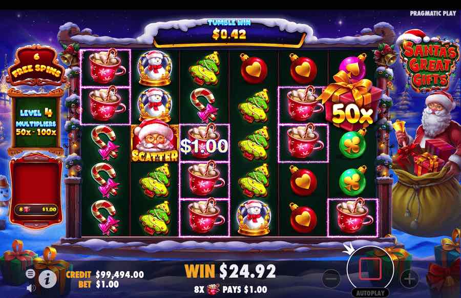 Santa's Great Gifts Slot Free Spins Feature 