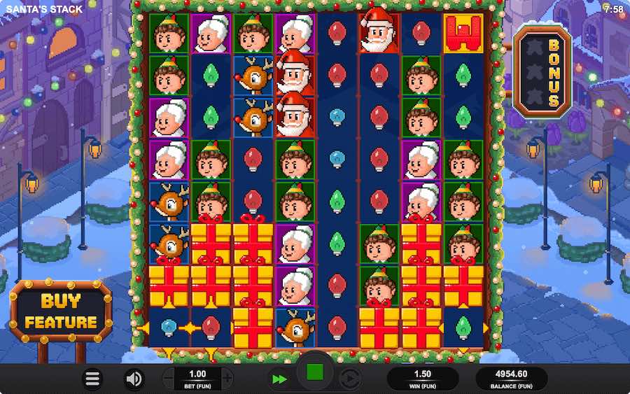 Trigger The Secret Santa Respin Feature When Playing The Base Game On Santa's Stack Online Slot From Relax Gaming