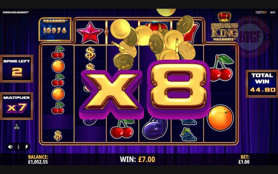 The Free Spin Feature On Shining King Megaways™ Includes An Unlimited Win Multiplier