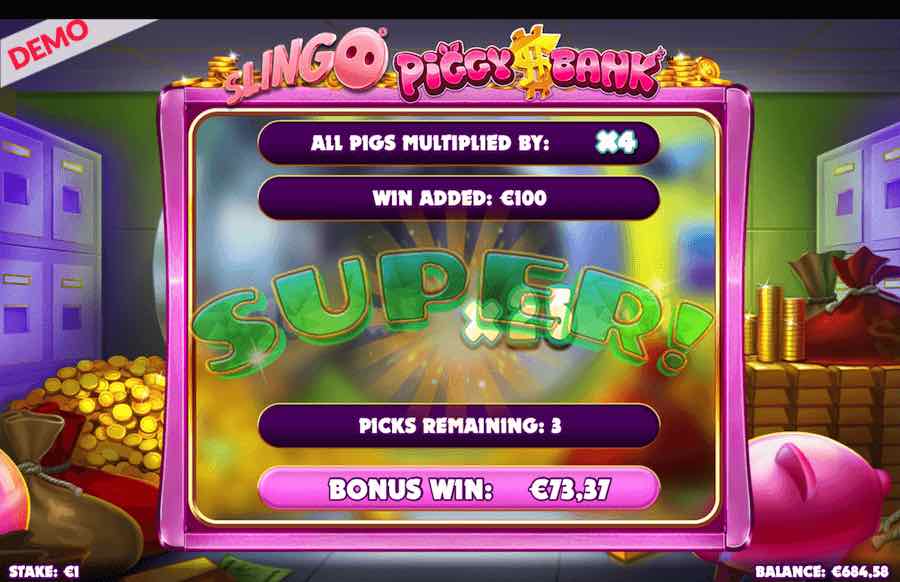 Slingo Piggy Bonus Round 