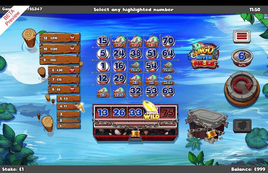 Slingo River Reels Slot Gameplay