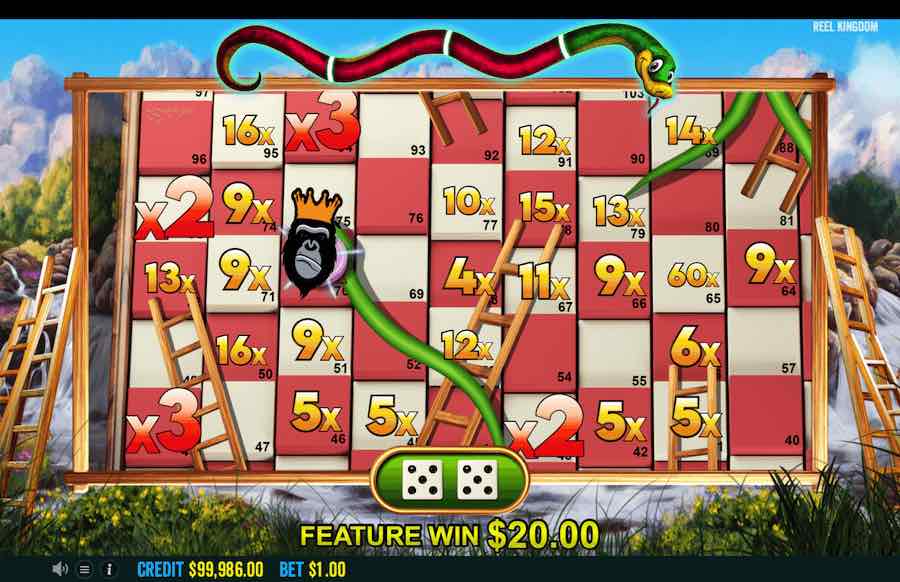 Landing A Minimum Of Three Scatter Symbols Will Trigger The Bonus Round On Snakes And Ladders Snake Eyes Slot