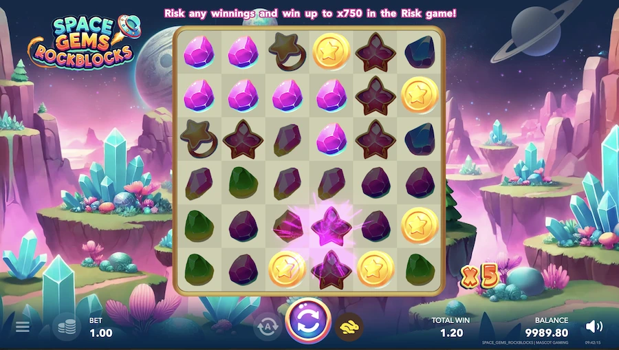 Space Gems Rockblocks Slot Mascot Gaming
