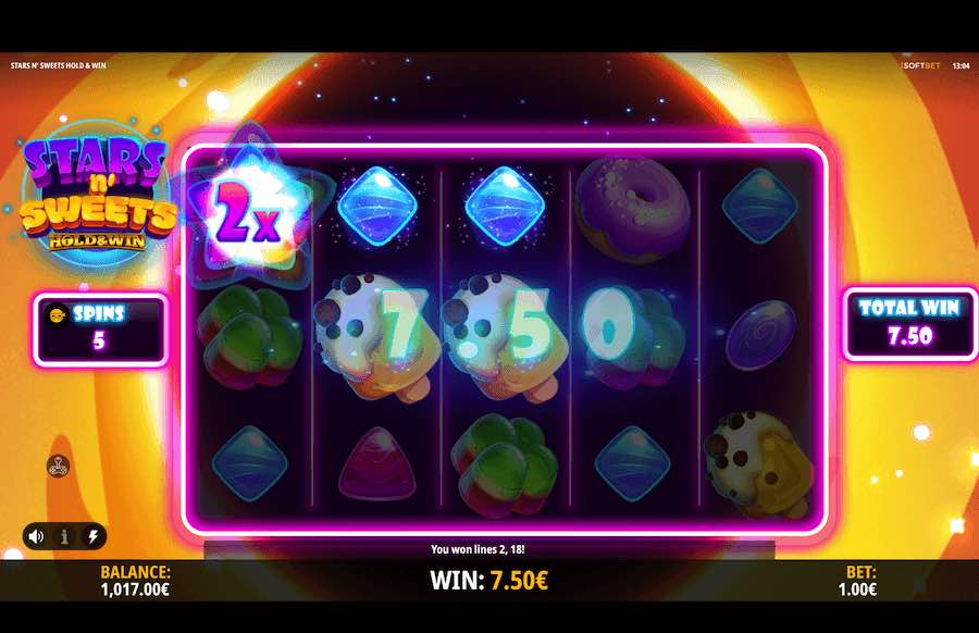 There Are 2 Bonus Rounds That Can Be Triggered Whilst Playing Stars N' Sweets Video Slot