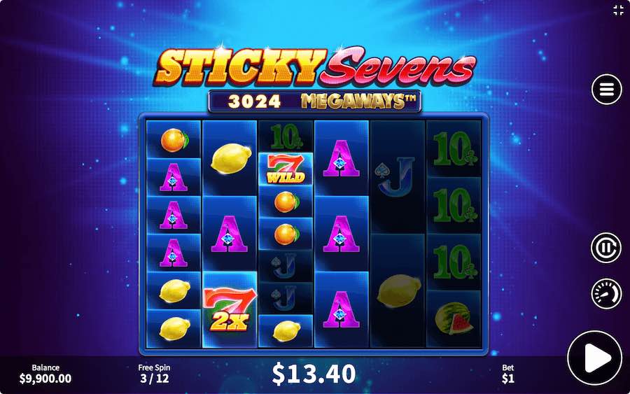 Sticky Wild Free Spins Feature On Sticky Sevens Megaways Slot