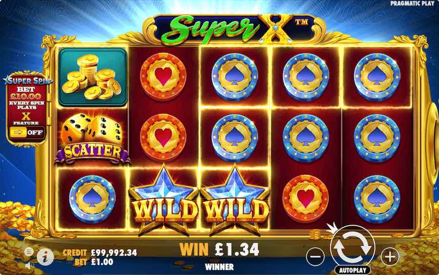 Play With Stacked Symbols And Wilds In The Base Game On Super X Slot