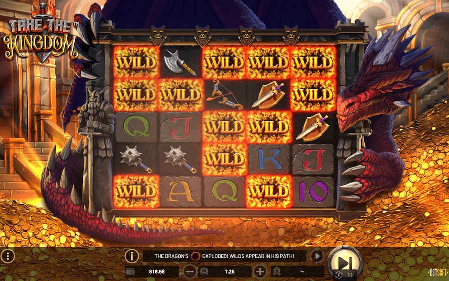 Play With 5 Reels, 100 Fixed Paylines, And Win Up To 3,640x Your Stake On Betsoft's Take The Kingdom Online Slot