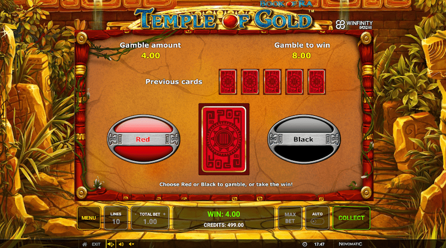 You Can Choose To Gamble Your Wins On Book Of Ra Temple Of Gold Slot