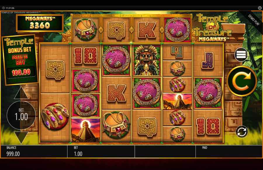 Temple Of Treasure Megaways Slot Base Game