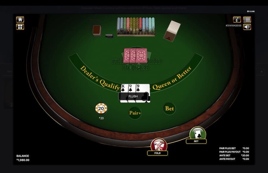 Gameplay Tiga Kartu Poker