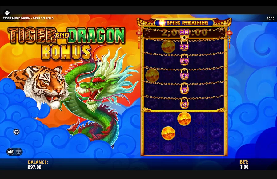 Tiger And Dragon Cash On Reels Slot