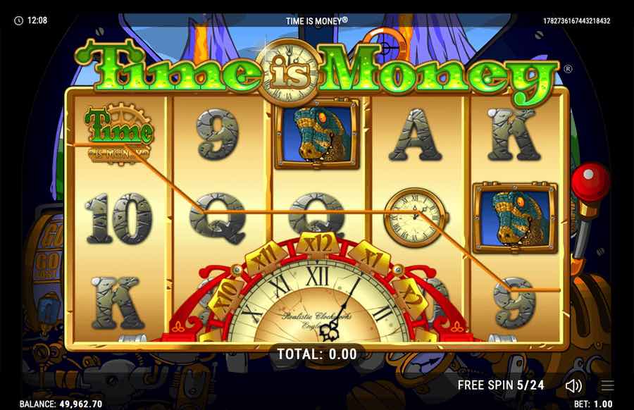 Mendaratkan 3 Atau Lebih Simbol Scatter Dan Fitur Putaran Gratis Akan Dipicu Pada Slot Video Time Is Money