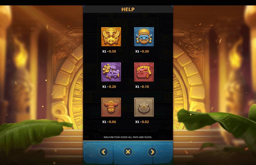 Treasure Of Aztec Z Paytable