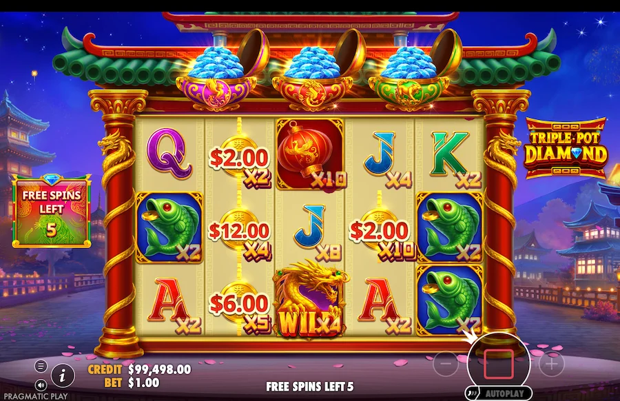 Gameplay Triple Pot Diamond
