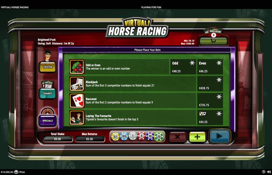 Virtual Horse Racing Special Features