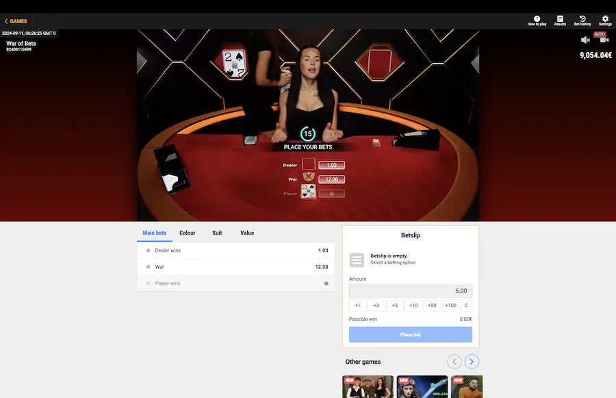 Guerra de apuestas Betgames