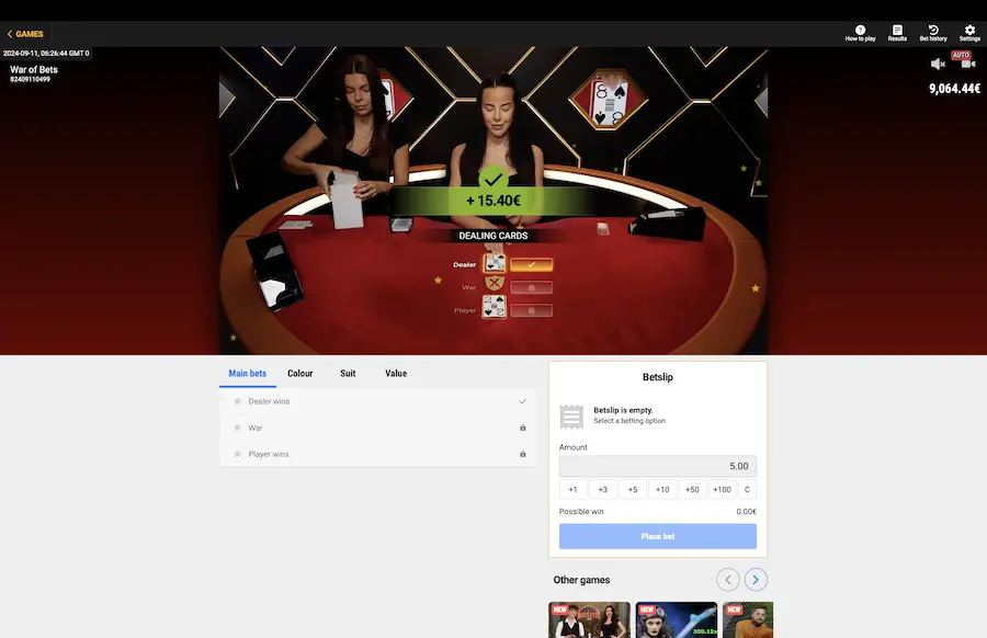 Guerra de apuestas Betgames