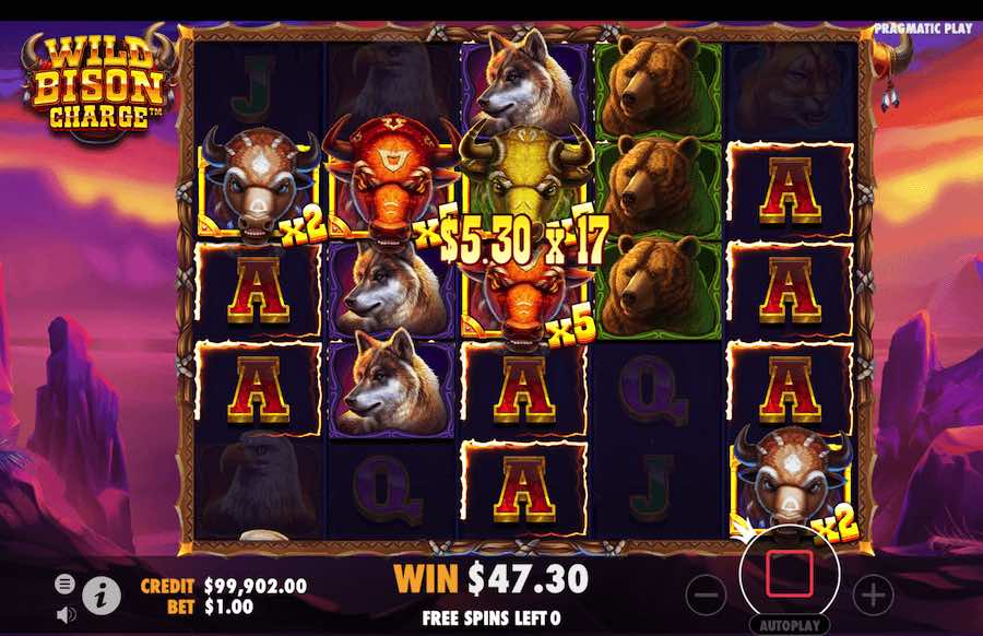 Wild Bison Charge Slot Free Spins Feature