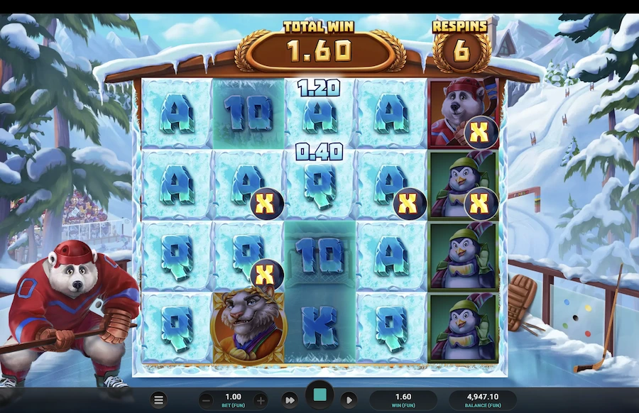 Winter Champions slot bonus feature