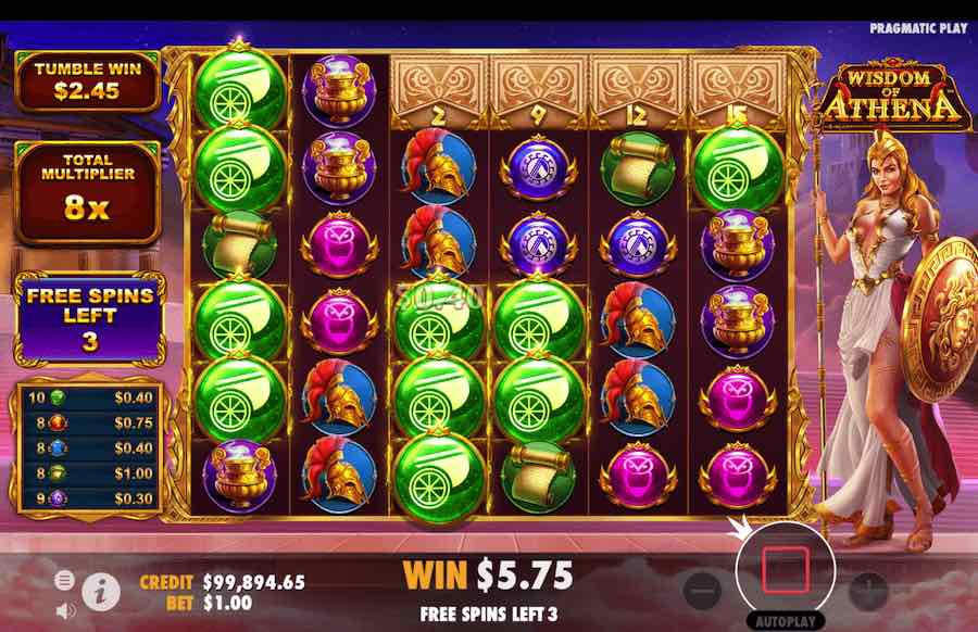 Wisdom Of Athena Slot Free Spins Feature