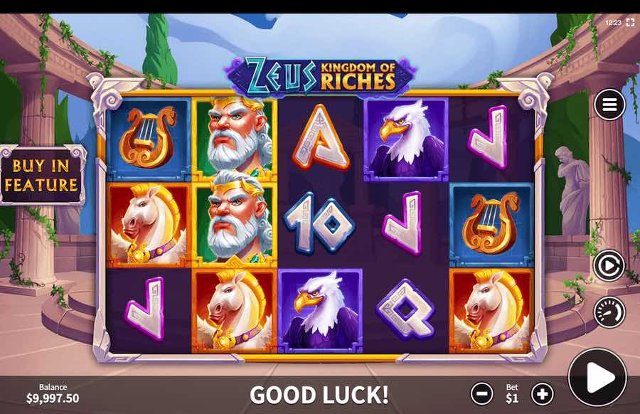 Zeus Kingdom Of Riches Slot Base Game